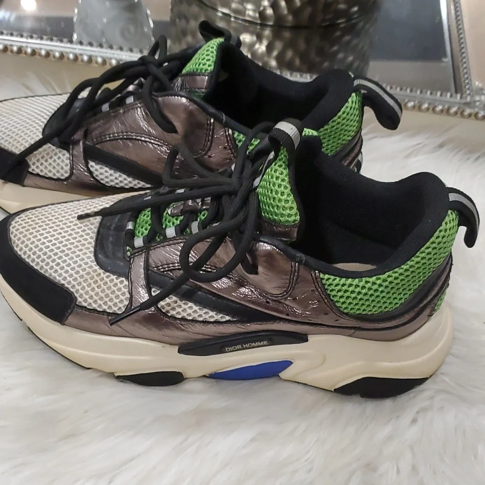 Dior homme green silver sneakers size 38 us 8 - Picture 10 of 17